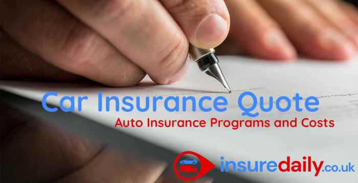Car Insurance Quote: Auto Insurance Programs and Costs
